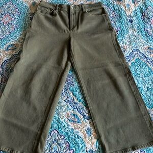 LOFT Green Wide Leg Pants